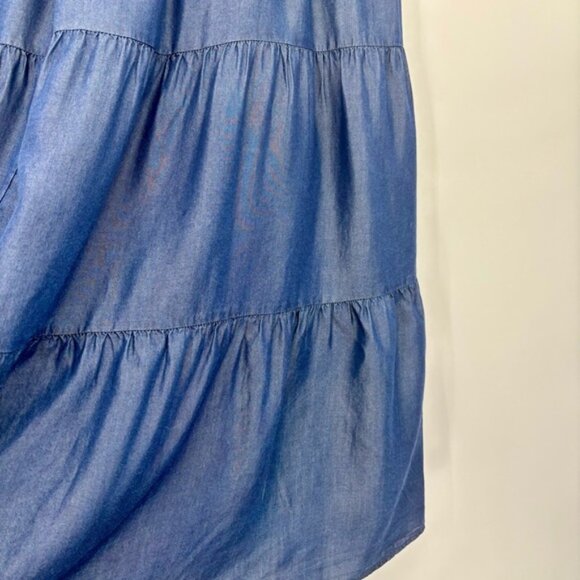 Laura Plus New Plus Size Tier Tencel Denim Midi Skirt Size 22 - Picture 3 of 10